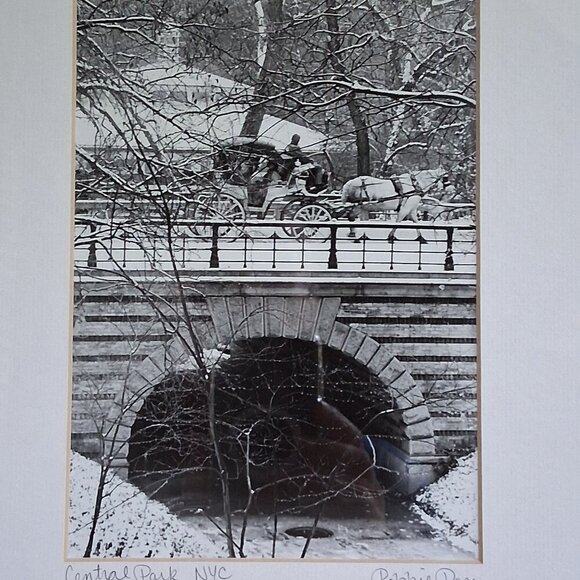 🖤 Signed & Framed Robbie Pope Photograph Black & White Central Park Winter - Picture 6 of 8